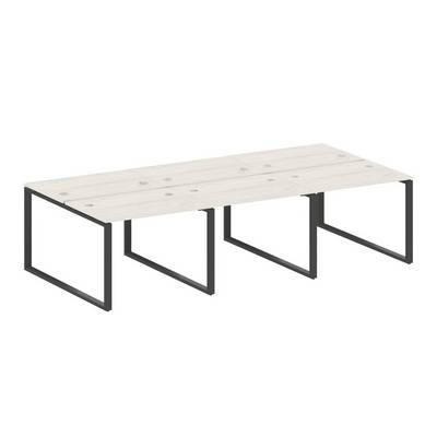 Metal System Style БО.СМ-6.1 (Дуб Наварра/черный) Рабочая станция на 6 раб.мест на О-образном м/к