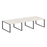 Metal System Style БО.СМ-6.2 (Дуб Наварра/черный) Рабочая станция на 6 раб.мест на О-образном м/к