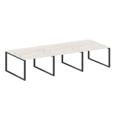 Metal System Style БО.СМ-6.2 (Дуб Наварра/черный) Рабочая станция на 6 раб.мест на О-образном м/к