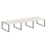 Metal System Style БО.СМ-6.3 (Дуб Наварра/черный) Рабочая станция на 6 раб.мест на О-образном м/к