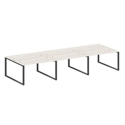 Metal System Style БО.СМ-6.3 (Дуб Наварра/черный) Рабочая станция на 6 раб.мест на О-образном м/к