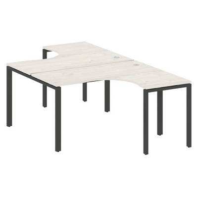 Metal System Style БП.РАС-СА-2.3 (Дуб Наварра/антрацит) Рабочая станция криволинейная на П-образном м/к