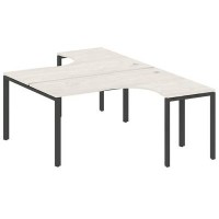 Metal System Style БП.РАС-СА-2.4 (Дуб Наварра/антрацит) Рабочая станция криволинейная на П-образном м/к