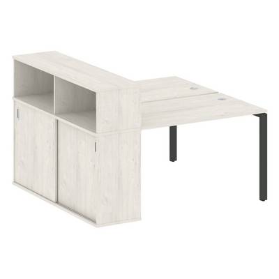 Metal System Style БП.РС-СШК-2.2 (Дуб Наварра/антрацит) Рабочая станция на П-образном м/к с опорным шкафом-купе