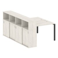 Metal System Style БП.РС-СШК-4.2 (Дуб Наварра/антрацит) Рабочая станция на П-образном м/к с опорным шкафом-купе