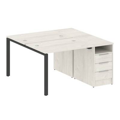 Metal System Style БП.РС-СТП-2.1 (Дуб Наварра/антрацит) Рабочая станция на П-образном м/к с опорной тумбой