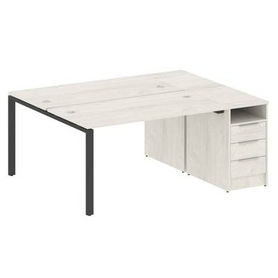 Metal System Style БП.РС-СТП-2.3 (Дуб Наварра/черный) Рабочая станция на П-образном м/к с опорной тумбой