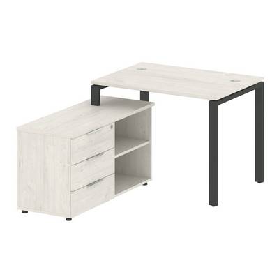 Metal System Style БП.РС-СТС-2.1 (L) (Дуб Наварра/антрацит) Рабочая станция на П-образном м/к с опорной тумбой левая