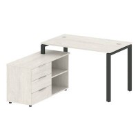 Metal System Style БП.РС-СТС-2.2 Л (Дуб Наварра/антрацит) Рабочая станция на П-образном м/к с опорной тумбой левая