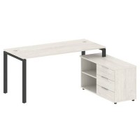 Metal System Style БП.РС-СТС-2.4 Пр (Дуб Наварра/антрацит) Рабочая станция на П-образном м/к с опорной тумбой правая