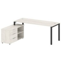 Metal System Style БП.РС-СТС-2.5 Л (Дуб Наварра/антрацит) Рабочая станция на П-образном м/к с опорной тумбой левая