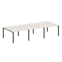 Metal System Style БП.СМ-6.2 (Дуб Наварра/антрацит) Рабочая станция на 6 раб.мест на П-образном м/к