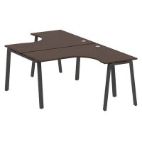 Metal System Style БА.РАС-СА-2.3 (Венге цаво/черный) Рабочая станция криволинейная на А-образном м/к