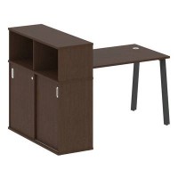 Metal System Style БА.РС-СШК-3.2 (Венге цаво/черный) Стол письменный на А-образном м/к с опорным шкафом-купе