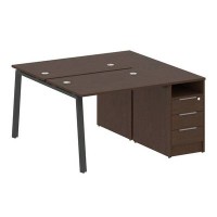 Metal System Style БА.РС-СТП-2.1 (Венге цаво/антрацит) Рабочая станция на А-образном м/к с опорной тумбой