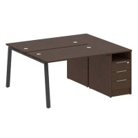 Metal System Style БА.РС-СТП-2.2 (Венге цаво/черный) Рабочая станция на А-образном м/к с опорной тумбой