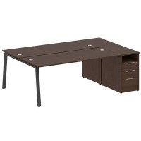 Metal System Style БА.РС-СТП-2.5 (Венге цаво/черный) Рабочая станция на А-образном м/к с опорной тумбой