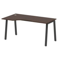 Metal System Style БА.СА-1 Л (Венге цаво/черный) Стол криволинейный левый на А-образном м/к