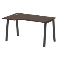 Metal System Style БА.СА-2 Л (Венге цаво/черный) Стол криволинейный левый на А-образном м/к