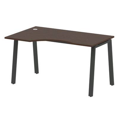 Metal System Style БА.СА-2 Л (Венге цаво/черный) Стол криволинейный левый на А-образном м/к