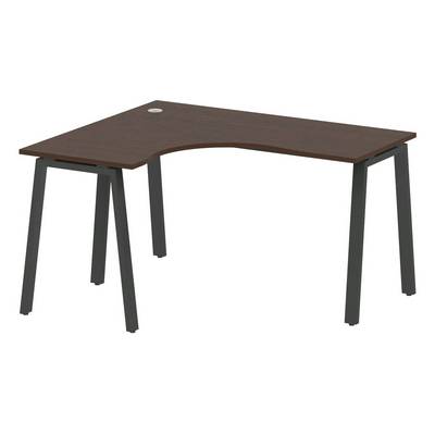 Metal System Style БА.СА-3 Л (Венге цаво/черный) Стол криволинейный левый на А-образном м/к