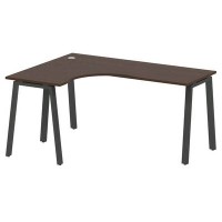 Metal System Style БА.СА-4 Л (Венге цаво/черный) Стол криволинейный левый на А-образном м/к
