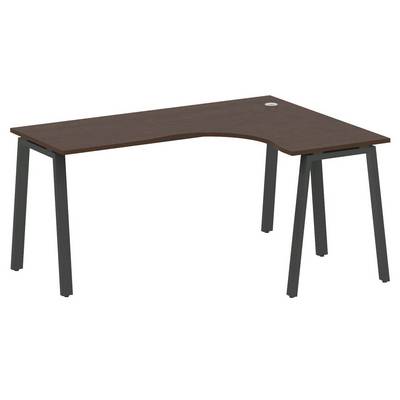 Metal System Style БА.СА-4 Пр (Венге цаво/черный) Стол криволинейный правый на А-образном м/к