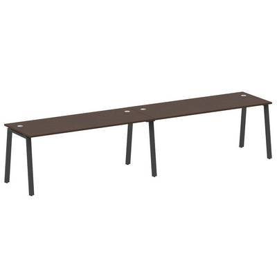 Metal System Style БА.СМ-2.5 (Венге цаво/черный) Рабочая станция на 2 раб.места на А-образном м/к