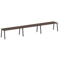 Metal System Style БА.СМ-3.5 (Венге цаво/черный) Рабочая станция на 3 раб.места на А-образном м/к