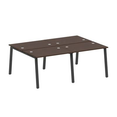 Metal System Style БА.СМ-4.1 (Венге цаво/черный) Рабочая станция на 4 раб.места на А-образном м/к