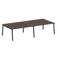 Metal System Style БА.СМ-4.4 (Венге цаво/черный) Рабочая станция на 4 раб.места на А-образном м/к