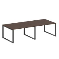 Metal System Style БО.ПРГ-2.3 (Венге цаво/черный) Переговорный стол (2 столешницы) на О-образном м/к