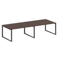 Metal System Style БО.ПРГ-2.4 (Венге цаво/черный) Переговорный стол (2 столешницы) на О-образном м/к