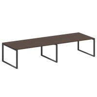 Metal System Style БО.ПРГ-2.5 (Венге цаво/черный) Переговорный стол (2 столешницы) на О-образном м/к