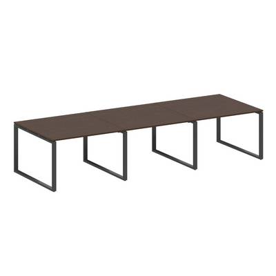 Metal System Style БО.ПРГ-3.2 (Венге цаво/антрацит) Переговорный стол (3 столешницы) на О-образном м/к