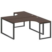 Metal System Style БО.РАС-СА-2.4 (Венге цаво/черный) Рабочая станция криволинейная на О-образном м/к