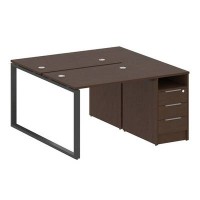 Metal System Style БО.РС-СТП-2.1 (Венге цаво/черный) Рабочая станция на О-образном м/к с опорной тумбой