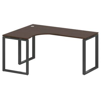 Metal System Style БО.СА-4 Л (Венге цаво/антрацит) Стол криволинейный левый на О-образном м/к