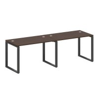 Metal System Style БО.СМ-2.2 (Венге цаво/черный) Рабочая станция на 2 раб.места на О-образном м/к