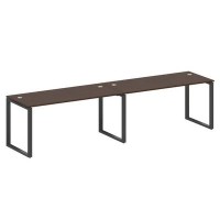 Metal System Style БО.СМ-2.4 (Венге цаво/черный) Рабочая станция на 2 раб.места на О-образном м/к