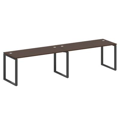 Metal System Style БО.СМ-2.4 (Венге цаво/черный) Рабочая станция на 2 раб.места на О-образном м/к