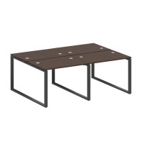 Metal System Style БО.СМ-4.1 (Венге цаво/черный) Рабочая станция на 4 раб.места на О-образном м/к