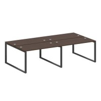 Metal System Style БО.СМ-4.3 (Венге цаво/черный) Рабочая станция на 4 раб.места на О-образном м/к