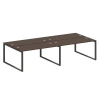 БО.СМ-4.4 (Венге цаво/антрацит) Рабочая станция на 4 раб.места на О-образном м/к