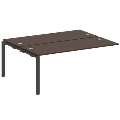 Metal System Style БП.ПРС-СП-2.5 (Венге цаво/черный) Проходной наборный элемент рабочей станции  на П-образном м/к  (проходная опора Б.ОСП-147, две столешницы, два комплекта траверс)