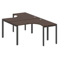 Metal System Style БП.РАС-СА-2.3 (Венге цаво/черный) Рабочая станция криволинейная на П-образном м/к