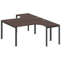 Metal System Style БП.РАС-СА-2.4 (Венге цаво/черный) Рабочая станция криволинейная на П-образном м/к