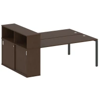 БП.РС-СШК-2.5 (Венге цаво/антрацит) Рабочая станция на П-образном м/к с опорным шкафом-купе