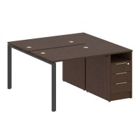 Metal System Style БП.РС-СТП-2.1 (Венге цаво/черный) Рабочая станция на П-образном м/к с опорной тумбой