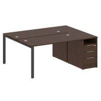 Metal System Style БП.РС-СТП-2.3 (Венге цаво/черный) Рабочая станция на П-образном м/к с опорной тумбой